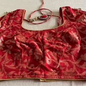 Gorgeous red and golden blouse